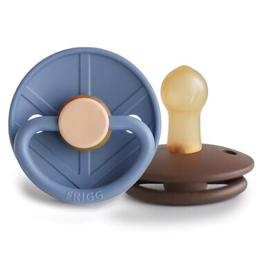 FRIGG Little Viking Natural Rubber Baby Pacifier 2Pack Made in Denmark BPAFree Ocean ViewCocoa 06 Months