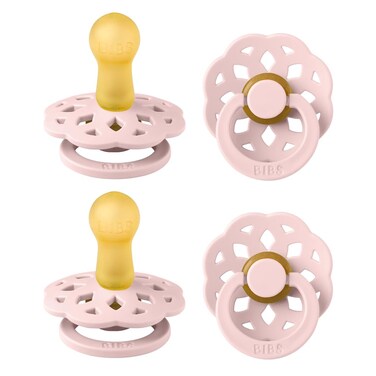BIBS Boheme Pacifier 4Pack BPA Free Dummy Pacifier Round Nipple Natural Rubber Latex Made in Denmark Size 2 618 Months Blossom