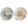 FRIGG Little Viking Natural Rubber Baby Pacifier 2Pack Made in Denmark BPAFree SageCream 06 Months