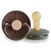 FRIGG Little Viking Natural Rubber Baby Pacifier 2Pack Made in Denmark BPAFree CocoaOlive 618 Months