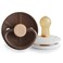FRIGG Little Viking Natural Rubber Baby Pacifier 2Pack Made in Denmark BPAFree CocoaCream 06 Months