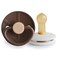 FRIGG Little Viking Natural Rubber Baby Pacifier 2Pack Made in Denmark BPAFree CocoaCream 618 Months