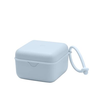 BIBS Pacifier Box with Loop for Storing Carrying Soothers 100 BPA Free Material Designed Made in Denmark Baby Blue
