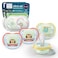 Philips Avent Ultra Air Nighttime Pacifiers Orthodontic Design for Babies 06 Months Glow in the Dark Soft Silicone Symmetrical Nipple BPAFree 2 Sterilizing Cases 4 Pack SCF37635