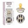 BIBS Pacifiers Studio 2 Pack Round Nipple Baby Pacifier BPA Free Natural Rubber Latex Soother Made in Denmark Size 0 Months Block Sand