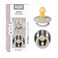 BIBS Pacifiers Studio 2 Pack Round Nipple Baby Pacifier BPA Free Natural Rubber Latex Soother Made in Denmark Size 0 Months Block Sand