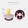 BIBS Colour Studio Pacifier 2Pack BPA Free Round Nipple Natural Rubber Latex Made in Denmark Size 1 06 Months Dusky LilacPlum