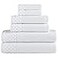Classic Turkish Towels CTT Luxury 6 Piece Towel Set 100 Turkish Cotton Quick Drying Highly Absorbent Comfy Includes 2 Bath Towels 2 Hand Towels 2 Washcloths White