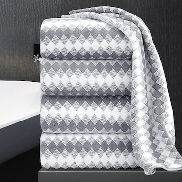 MAGGEA Bath Towel Set Gray 4Pack35x70 Towel600GSM Ultra Soft Microfibers Bathroom Towel Set Extra Large Plush Bath Sheet TowelHighly Absorbent Quick Dry Oversized Towels Spa Hotel Luxury Shower Towels
