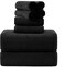 Smuge 8Piece Bath Towel Set 2 Extra Large Bath Towel Sheets 2 Hand Towels and 4 Washcloths Highly Absorbent Quick Dry MicrofiberUltra Soft Towel Set for BathroomWaffle Weave Design Pack of 8 Black