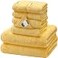 SEMAXE Bath Towel Set 8 Piece Towel Set for Bathroom Quick Dry Cotton Towels with Hanging Loops Easy Care Yellow