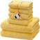 SEMAXE Bath Towel Set 8 Piece Towel Set for Bathroom Quick Dry Cotton Towels with Hanging Loops Easy Care Yellow