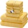 SEMAXE Bath Towel Set 8 Piece Towel Set for Bathroom Quick Dry Cotton Towels with Hanging Loops Easy Care Yellow