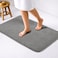 American Soft Linen 21x32 Fluffy Foamed Slip Reducer Bath Rug Machine Washable Area Bath Mat Rugs for Bathroom Gray