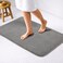 American Soft Linen 21x32 Fluffy Foamed Slip Reducer Bath Rug Machine Washable Area Bath Mat Rugs for Bathroom Gray