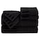 Lavish Home 6Piece Cotton Deluxe Plush Bath Towel Set Chevron Patterned Plush Sculpted Spa Luxury Decorative Body Hand and Face Towels by Black
