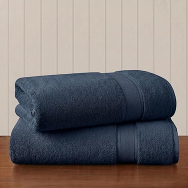Madison Park 800GSM Bath Sheet Towel Oversized 34 x 68 2 Pack 100 Cotton Bath Towel Set Highly Absorbent Hotel Spa Quality for Bathroom Slate Blue