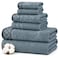 Modern Threads 6 Piece Cotton Bath Towel Set Ultra Soft 550 GSM Towels Bathroom Set with Hand Towels and Washcloths Diamond Border Sage Mist