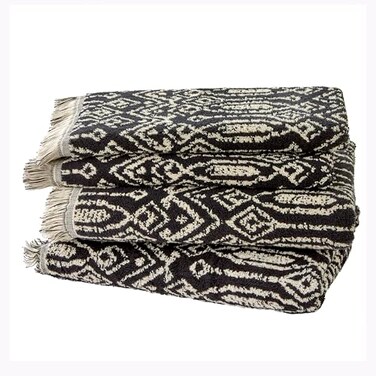 SKL Home Nador 2 Bath 2 Hand Towel Set Black