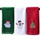 ULERSP Christmas Hand Towels for Bathroom 16 x 25 inch 3 Pack Embroidery Design 100 Cotton Super Soft and Absorbent Dish Towels for Holiday Kitchen Drying Cleaning Gift
