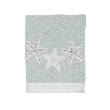 Avanti Linens Hand Towel Soft Absorbent Cotton Towel Sequin Shells Collection