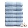 NY Loft 100 Cotton Hand Towel 6 Pack Super Soft Absorbent QuickDry Hand Towels 16 x 28 Textured and Durable Cotton Trinity Collection 6 Pack Hand Towel Chambray Blue