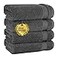 Cotton Paradise 100 Cotton Turkish Towel Set Soft Absorbent Quick Dry 4 Piece Hand Towel Set Dark Gray