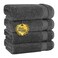 Cotton Paradise 100 Cotton Turkish Towel Set Soft Absorbent Quick Dry 4 Piece Hand Towel Set Dark Gray