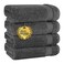 Cotton Paradise 100 Cotton Turkish Towel Set Soft Absorbent Quick Dry 4 Piece Hand Towel Set Dark Gray