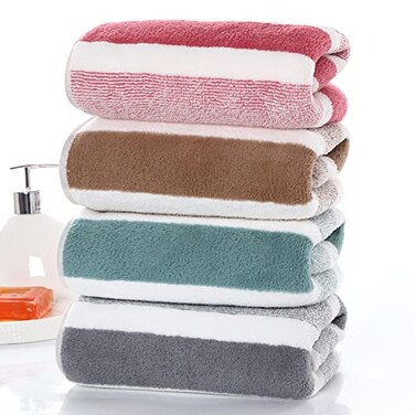 SOFTBATFY Microfiber Towels Absorbent Hand and Spa Towels for Hair Sports and Travel StripeCabana