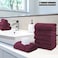 MOONQUEEN 6 Pack Premium Hand Towels Quick Drying Microfiber Coral Velvet Highly Absorbent Towels Multipurpose Use as Hotel Bathroom Shower Spa Hand Towel 16 x 28 inches Burgundy