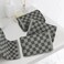 Jacquotha Soft Hand Towels 4 Pack Grey Checkered Face Towel Set for Bathroom Kitchen Decorative Quick Dry Towel 13x29 Inches