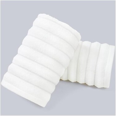 Jacquotha Luxurious 2Pack Ribbed Striped Hand Towels White Hotel Spa Premium Cotton Face Towels 13 x 29 Soft and Quick Drying 480 GSM