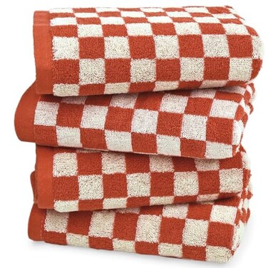 Jacquotha Checkered Hand Towels 13x29 Inches Kitchen Hand Towels Pack of 4 Absorbent Cotton Rags for Bathroom Face Gym Pool Swim
