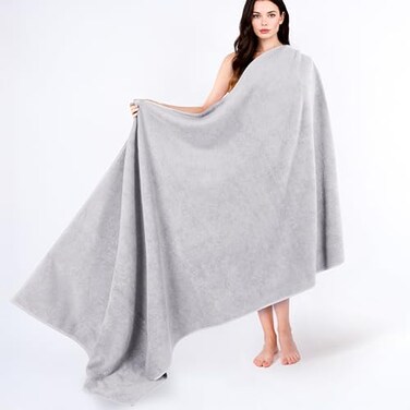 Cotton Paradise 100 Cotton Turkish Towel Soft Absorbent Quick Dry 40x80 Oversized Bath Sheet Towel Silver Grey
