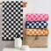 Jacquotha Hand Towels 4 Pack Cotton Decorative Bathroom Hand Towel Checkered Kitchen Decor 13 x 29 Black Hot Pink Navy Orange