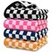 Jacquotha Hand Towels 4 Pack Cotton Decorative Bathroom Hand Towel Checkered Kitchen Decor 13 x 29 Black Hot Pink Navy Orange