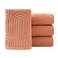 Pidada Hand Towels Set of 4 Striped Pattern 100 Cotton Absorbent Soft Decorative Towel for Bathroom Burnt Orange