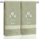 SmoothNovelty 2 Pcs Daisy Flower Hand Towels Gray Green Bathroom Decor 14x29 Inch Embroidered 100 Cotton Soft Absorbent Spring Summer Decorative Hand Towels for Bathroom Kitchen