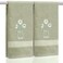 SmoothNovelty 2 Pcs Daisy Flower Hand Towels Gray Green Bathroom Decor 14x29 Inch Embroidered 100 Cotton Soft Absorbent Spring Summer Decorative Hand Towels for Bathroom Kitchen