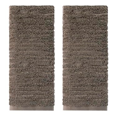 SKL Home CloudSoft Cotton Luxury Hand Towel 2pc Set for BathKitchenBar Gift Mink Brown