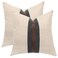 BOYSUM Set of 2 Leather Throw Pillow Covers Cotton Linen Decor Patchwork Pillow Cover Faux Leather Pillows Cover for Couch Sofa Living Room BedroomBeige 20x20