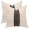 BOYSUM Set of 2 Leather Throw Pillow Covers Cotton Linen Decor Patchwork Pillow Cover Faux Leather Pillows Cover for Couch Sofa Living Room BedroomBeige 20x20