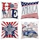 Hexagram 4th of July Pillow Covers 18x18 Decorations American Flag Patriotic Throw Pillow Covers Set of 4 July 4th Decor for Couch Sofa Red Blue Star Independence Memorial Day Home Decor