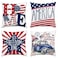 Hexagram 4th of July Pillow Covers 18x18 Decorations American Flag Patriotic Throw Pillow Covers Set of 4 July 4th Decor for Couch Sofa Red Blue Star Independence Memorial Day Home Decor