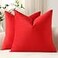 DEZENE Throw Pillow Covers 22x22 Christmas Red Pack of 2 Cozy Soft Velvet Square Modern Luxury Decorative Throw Pillow Cases for Sofa Couch Living Room Bed Home Decor