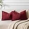 JUSPURBET Burgundy Decorative Velvet Throw Pillow Covers 16x24Pack of 2 Luxury Soft Solid Cushion Cases for Sofa Couch Bed
