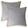 CaliTime Throw Pillow Covers Pack of 2 Super Soft Faux Suede Gold Piping Edge Accent Cushion Cases for Couch Bed Sofa Farmhouse Decorative 20 X 20 Inches Silver Gray