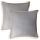 CaliTime Throw Pillow Covers Pack of 2 Super Soft Faux Suede Gold Piping Edge Accent Cushion Cases for Couch Bed Sofa Farmhouse Decorative 20 X 20 Inches Silver Gray