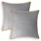 CaliTime Throw Pillow Covers Pack of 2 Super Soft Faux Suede Gold Piping Edge Accent Cushion Cases for Couch Bed Sofa Farmhouse Decorative 20 X 20 Inches Silver Gray